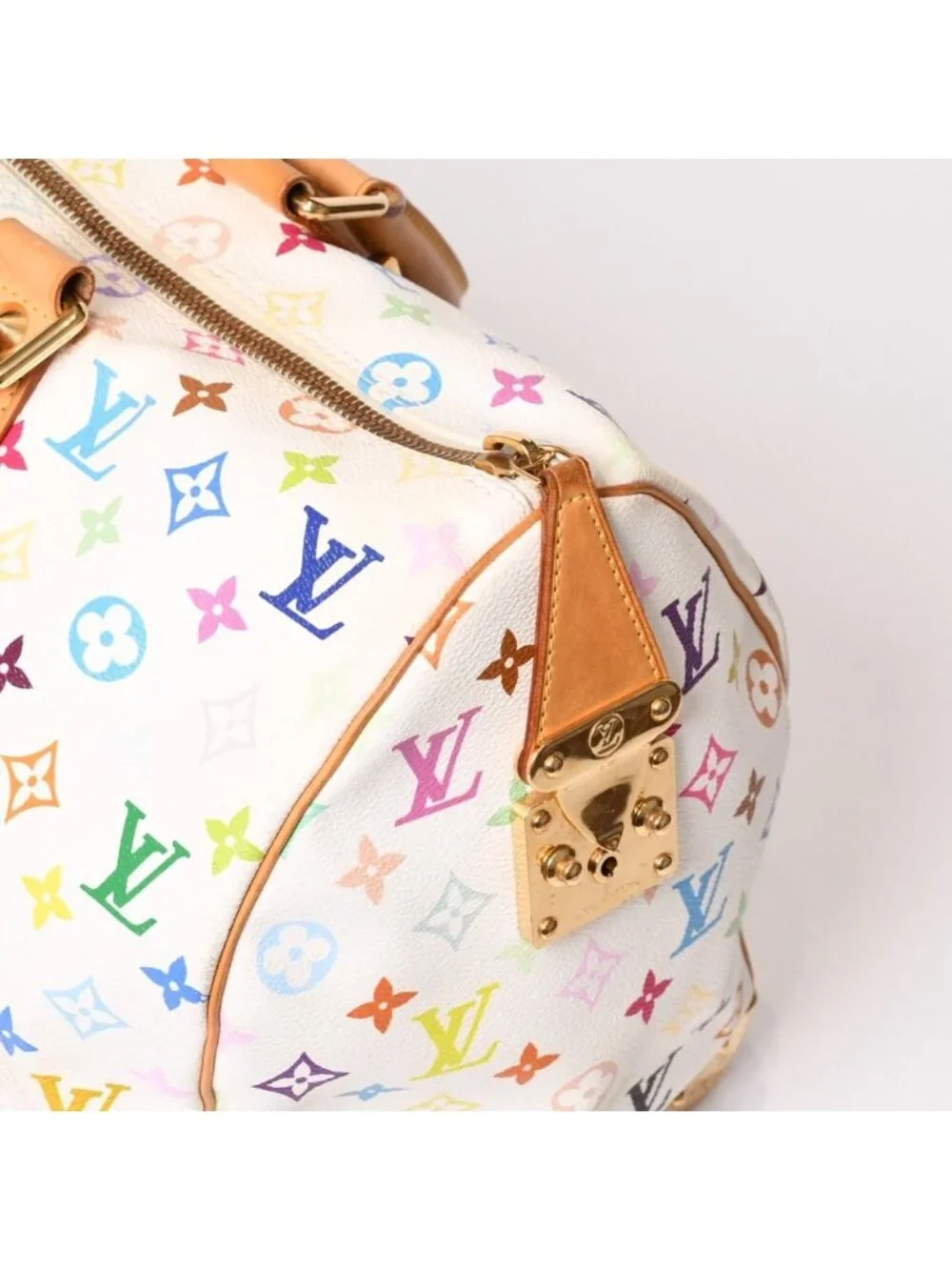 Louis Vuitton Keepall 45 Boston Bag Monogram Multicolor White Takashi Murakami